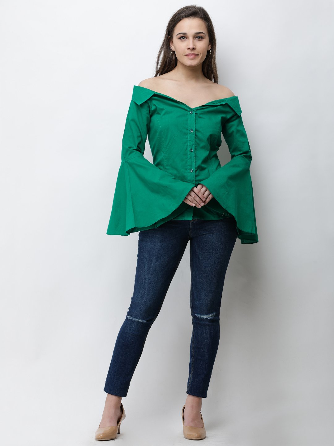 Cation Green Solid Shirt