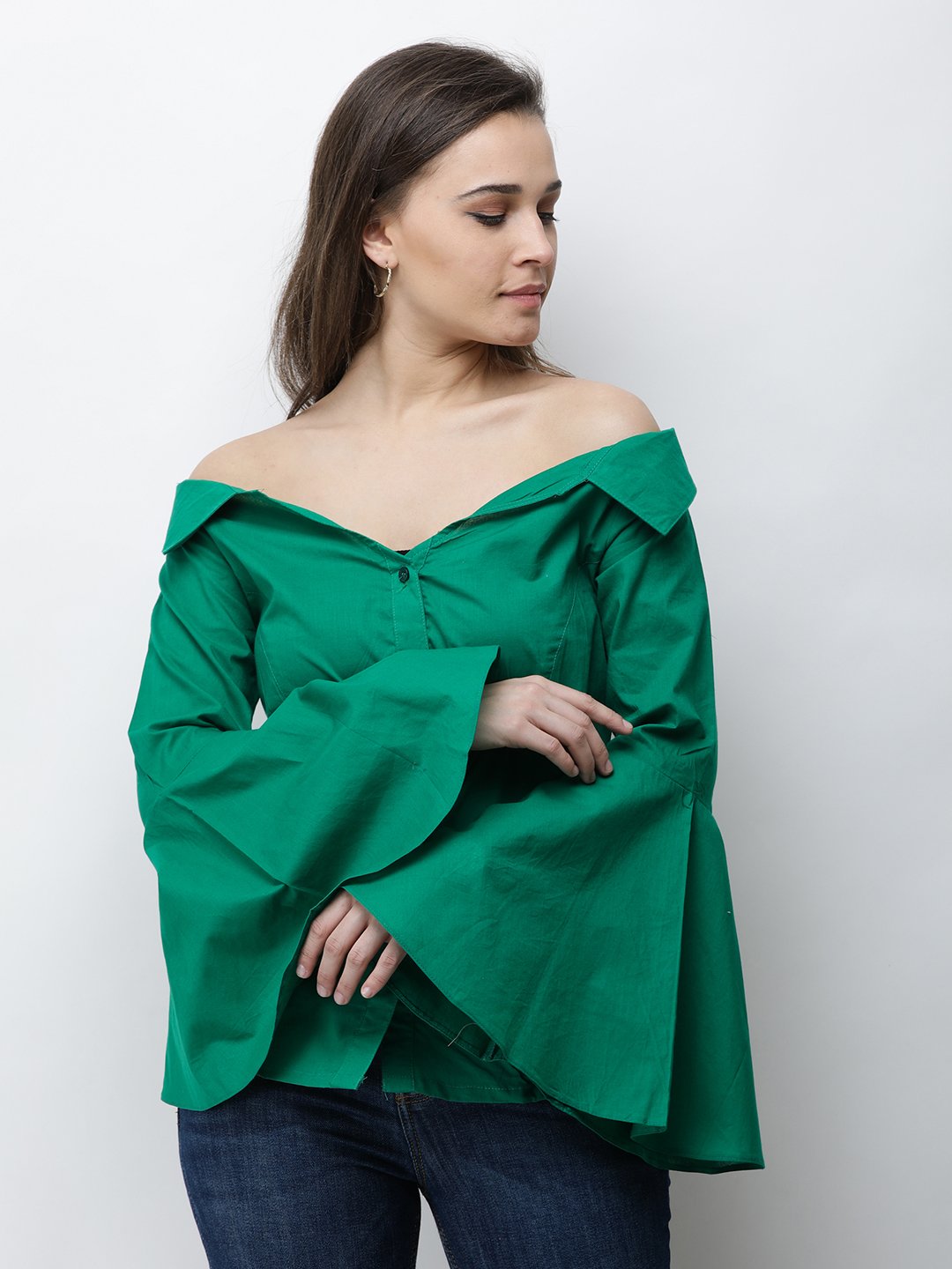 Cation Green Solid Shirt