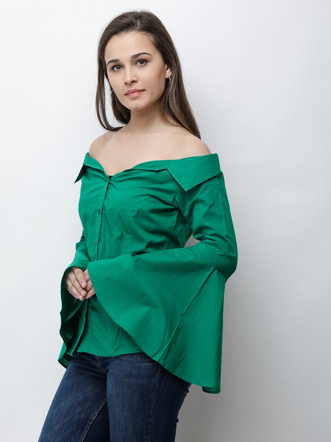 Cation Green Solid Shirt
