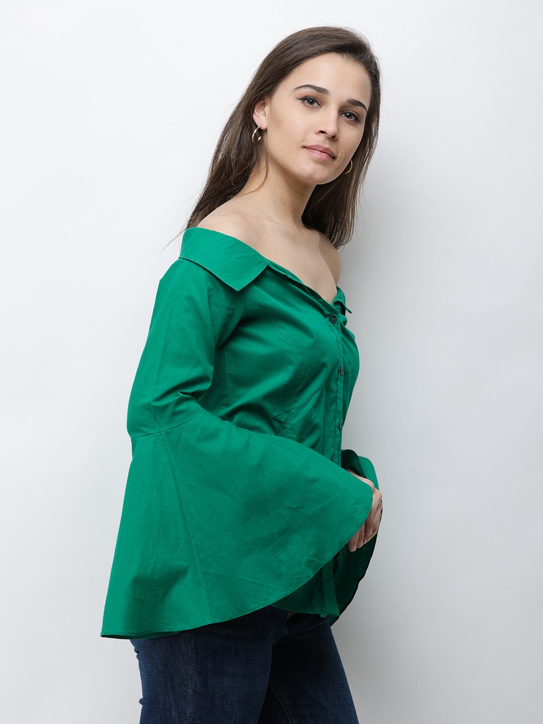 Cation Green Solid Shirt