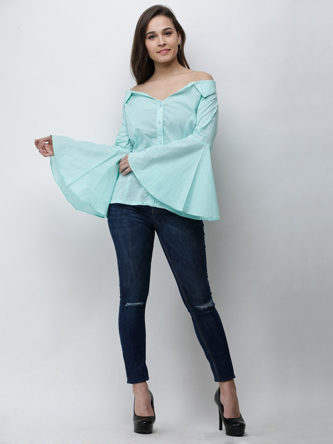 Cation Blue Solid Shirt