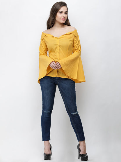 Cation Mustard Solid Shirt