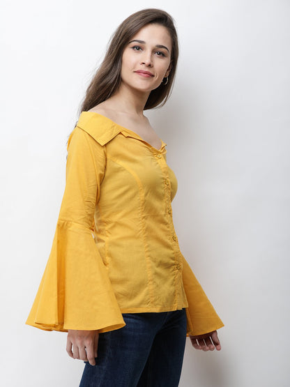 Cation Mustard Solid Shirt