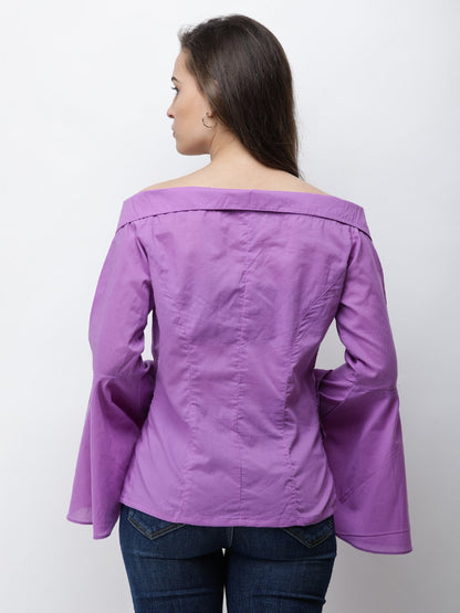 Cation Purple Solid Shirt