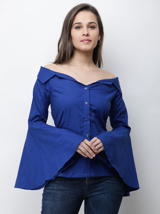 Cation Blue Solid Shirt