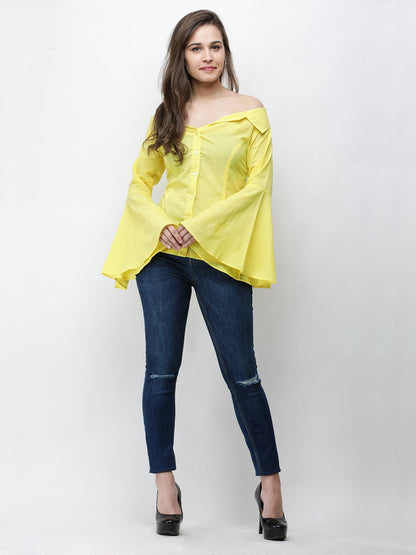 Cation Yellow Solid Shirt