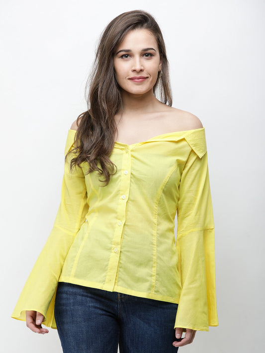 Cation Yellow Solid Shirt