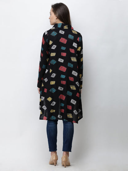Cation Black Printed Shrug
