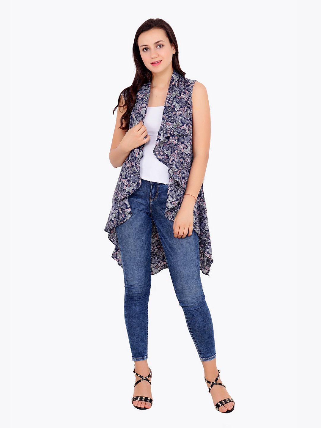 Purple Printed Shrug