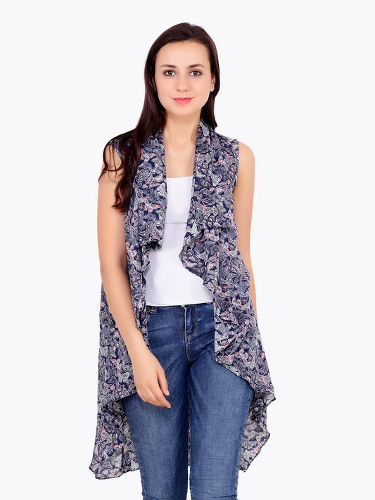 Purple Printed Shrug