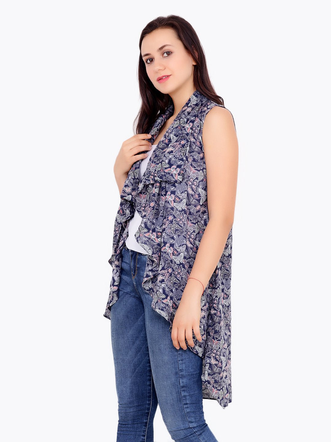 Purple Printed Shrug