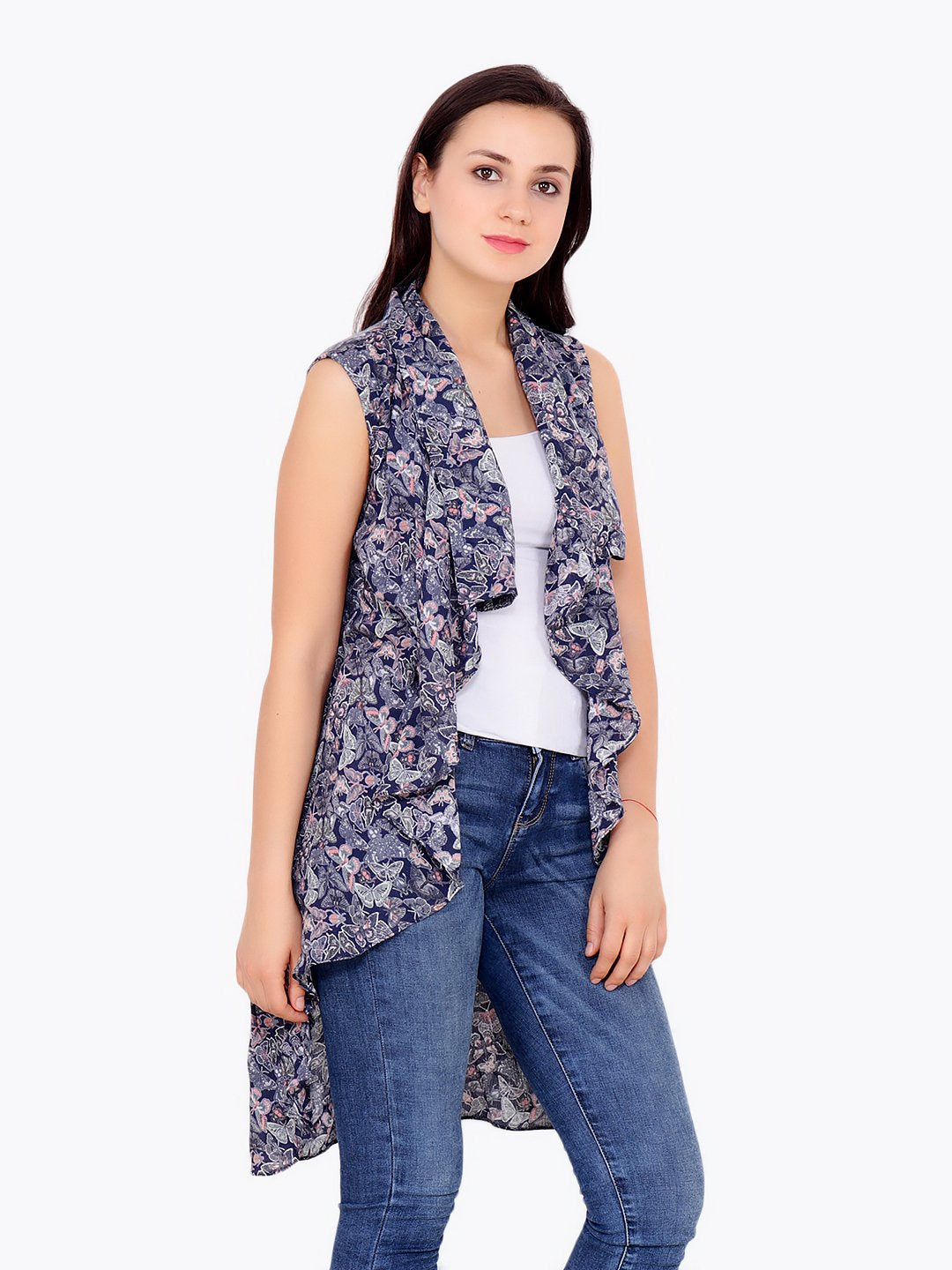 Purple Printed Shrug