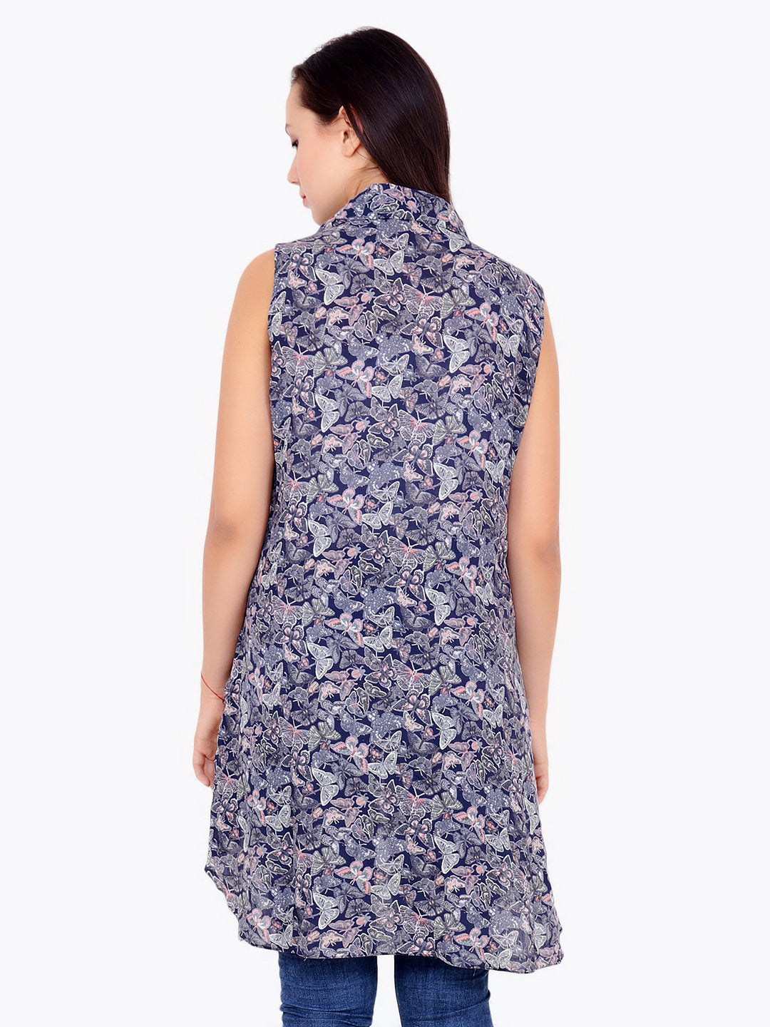 Purple Printed Shrug