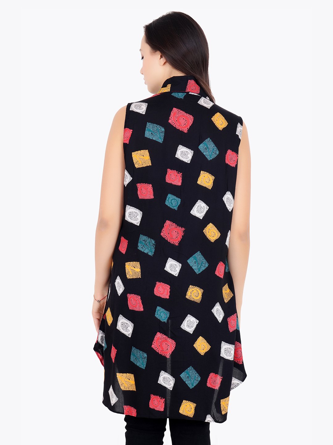 Black Printed Shrug