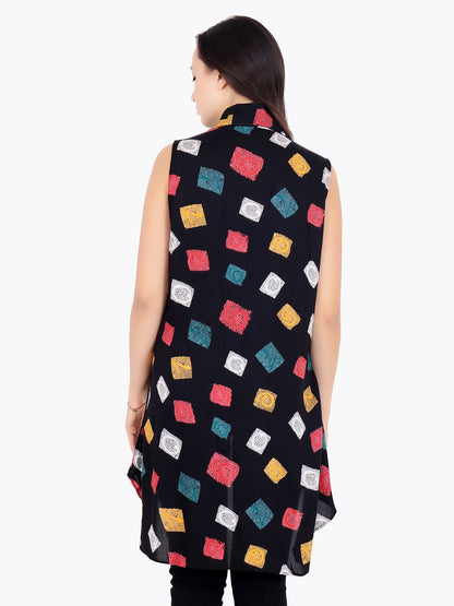 Black Printed Shrug