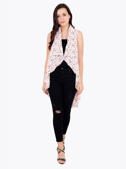 White Printed Shrug