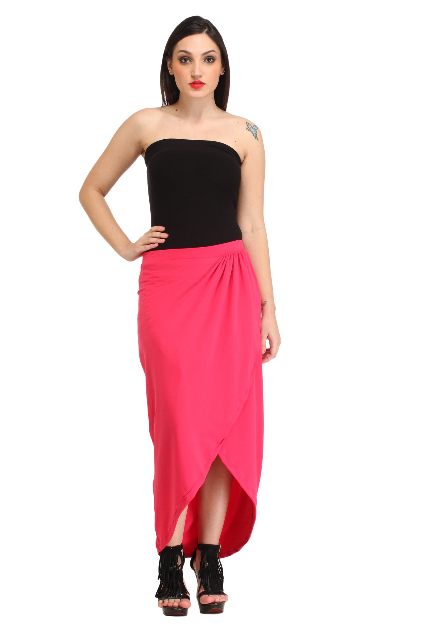 Pink Solid Skirt