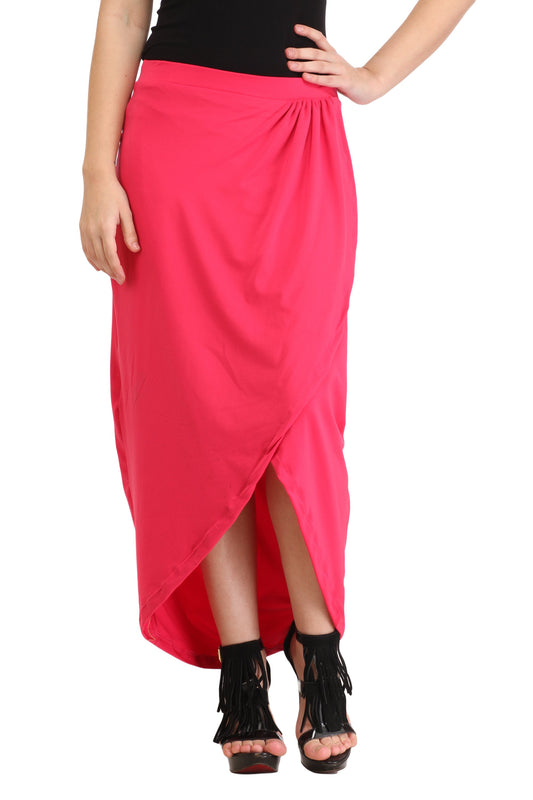 Pink Solid Skirt