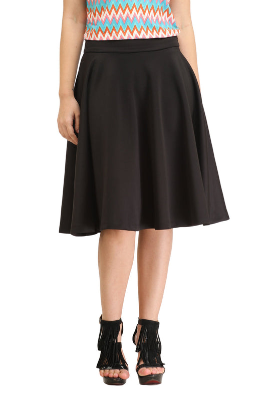 Black Solid Skirt