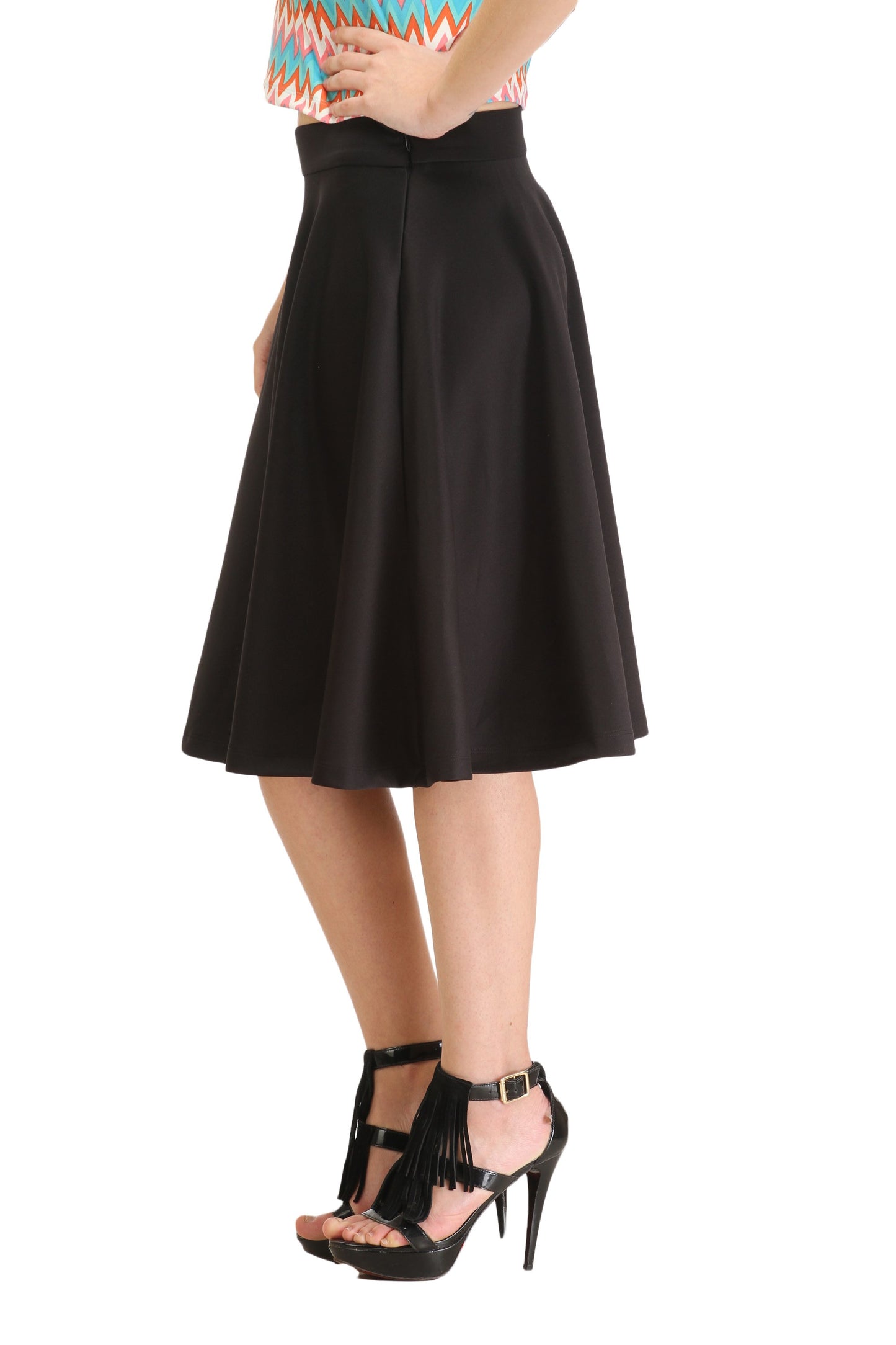 Black Solid Skirt