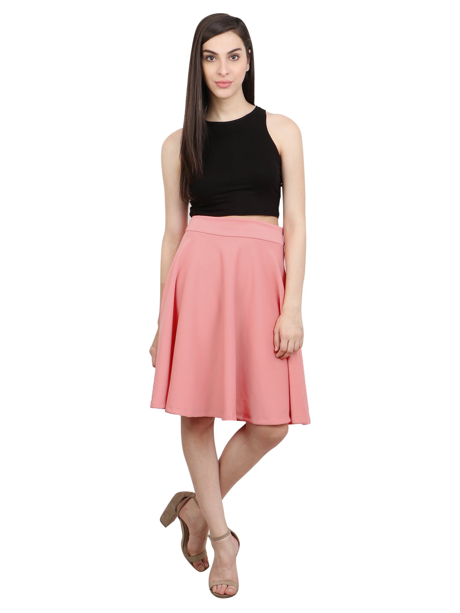 Pink Solid Skirt