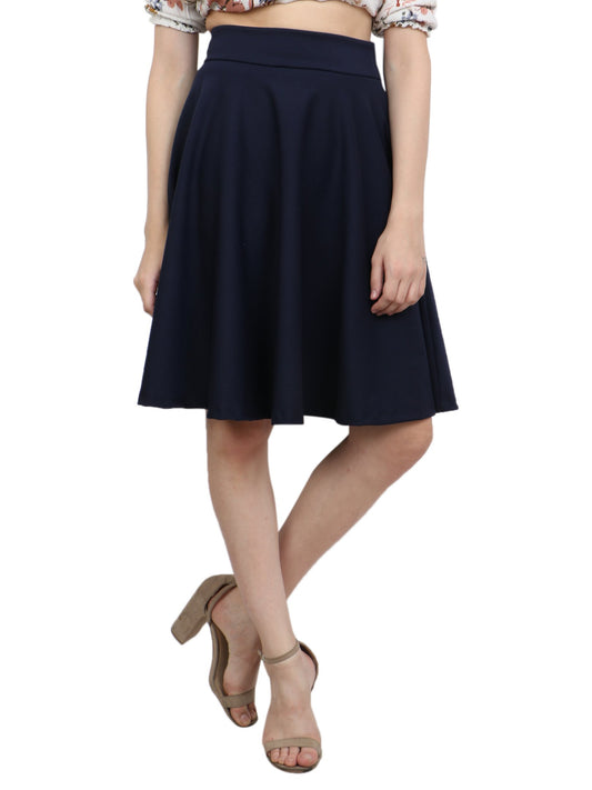 Navy Solid Skirt