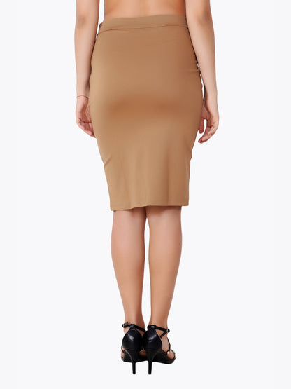 Brown Solid Skirt