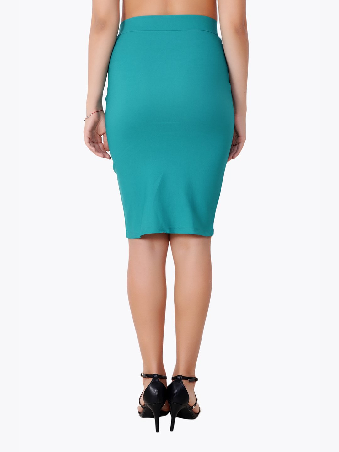 Green Solid Skirt