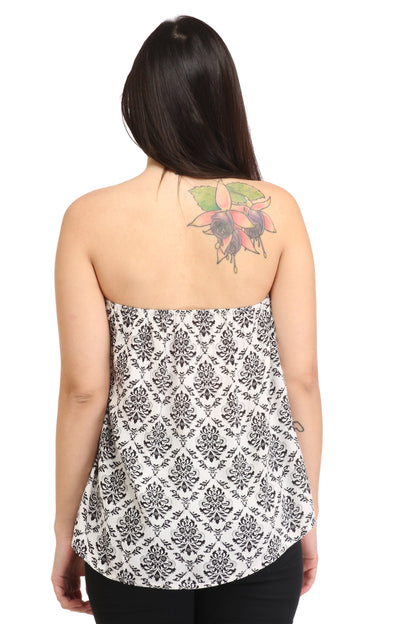 White Printed Top