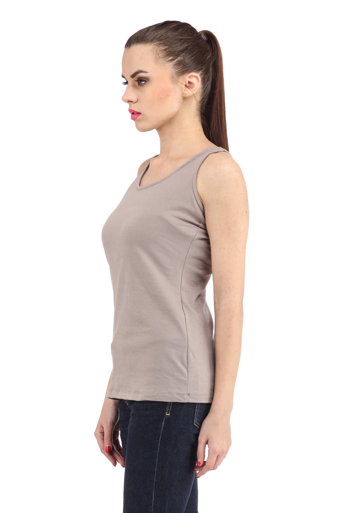 Sleeveless Beige Top