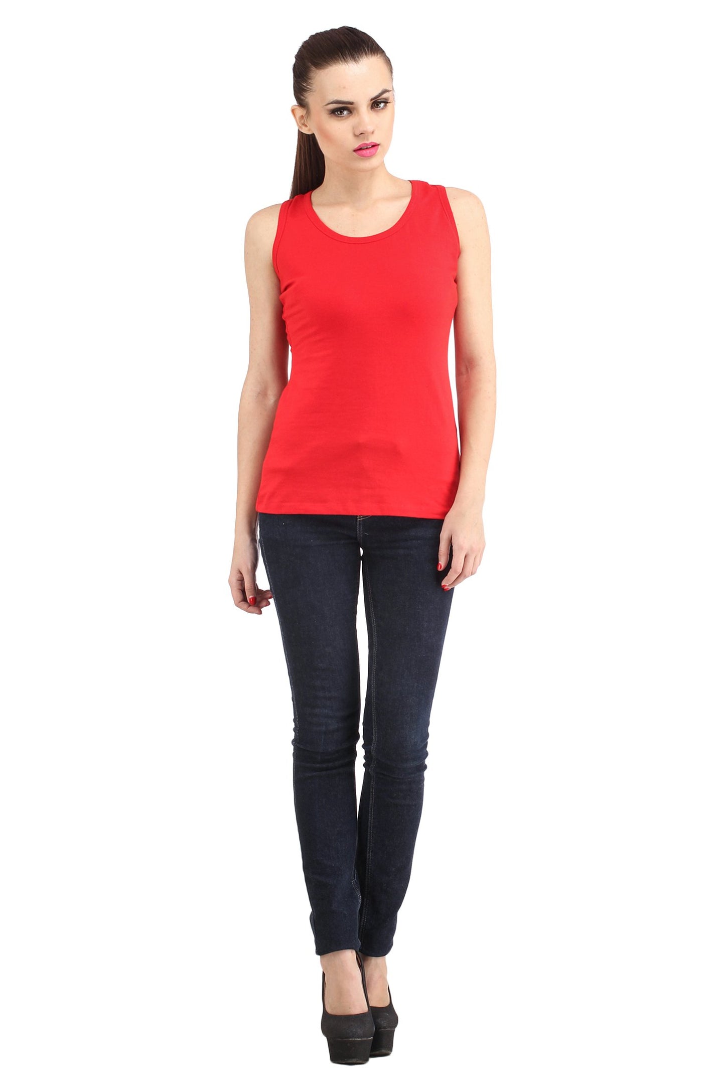 Sleeveless Red Top