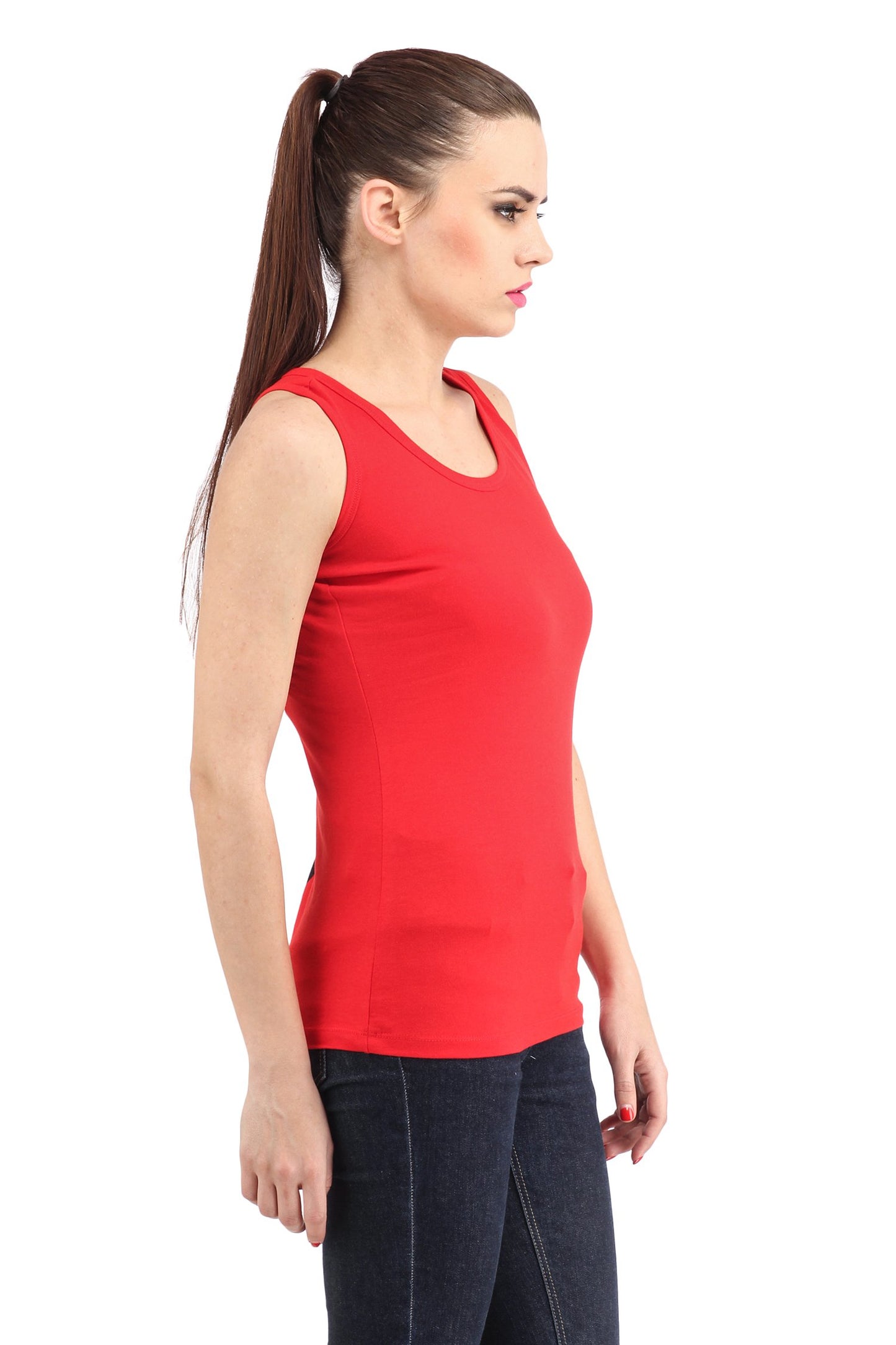 Sleeveless Red Top