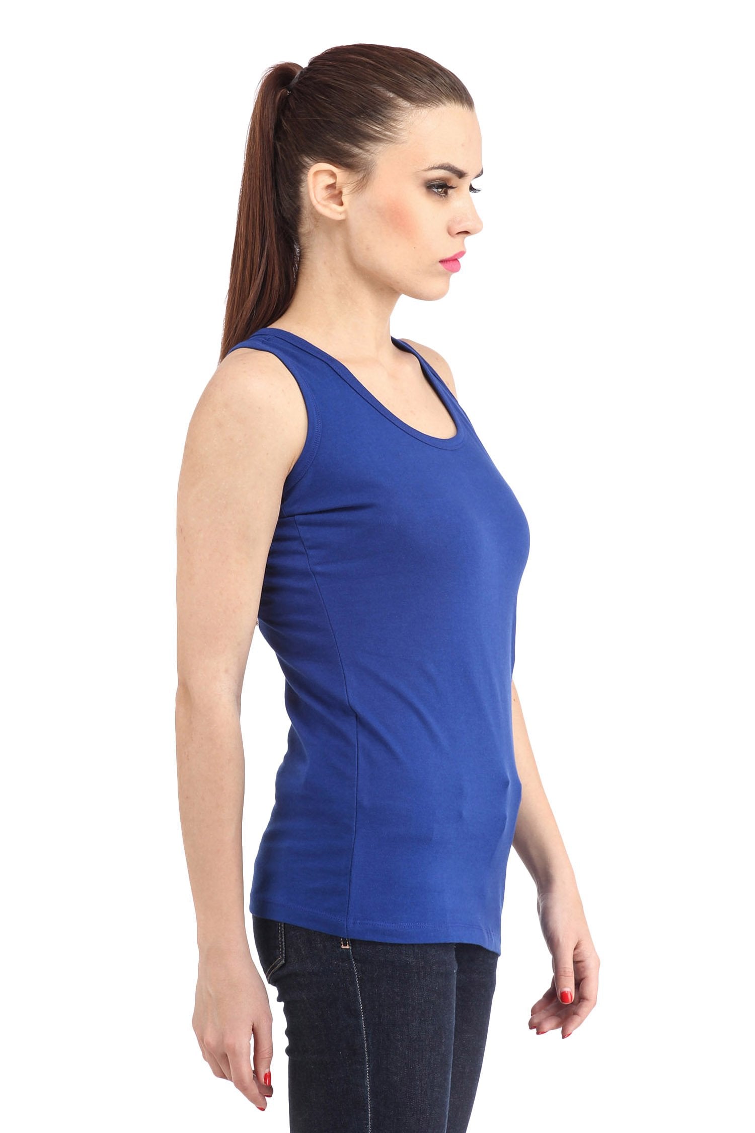Sleeveless Dark Blue Top