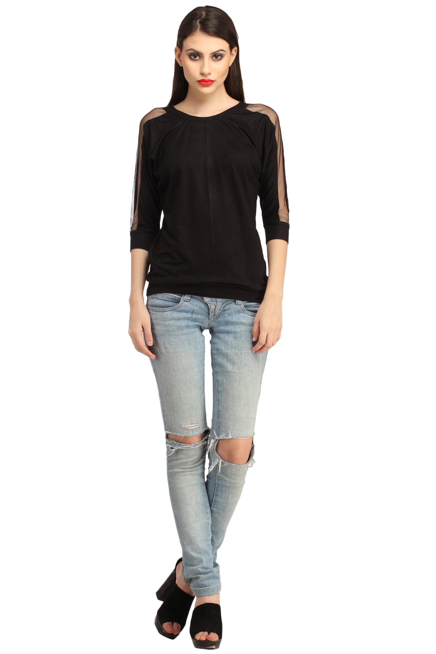 Cation Black Cotton Top