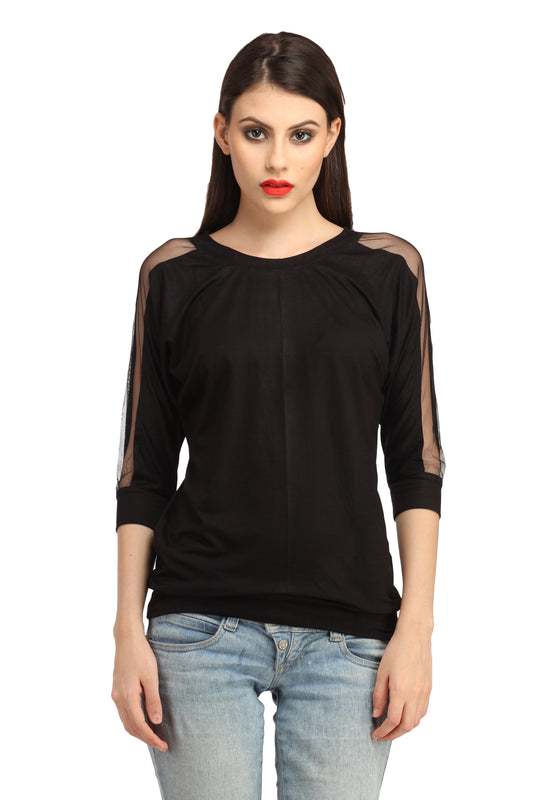 Cation Black Cotton Top
