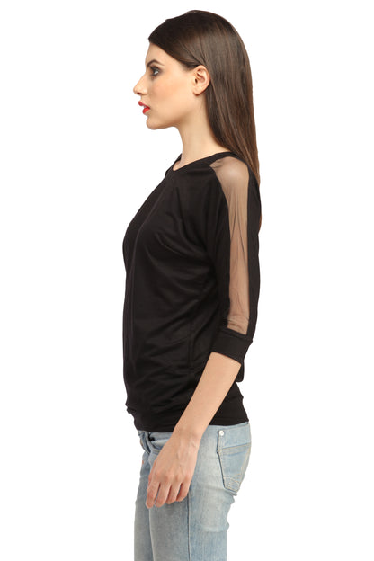 Cation Black Cotton Top