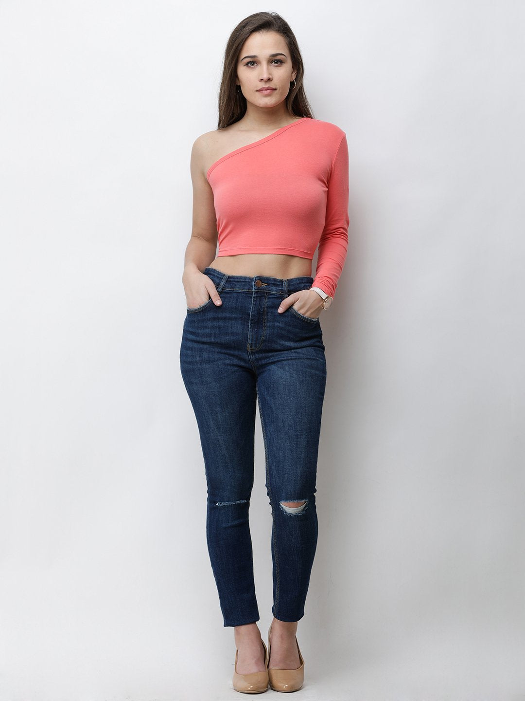 One Shoulder Crop Top