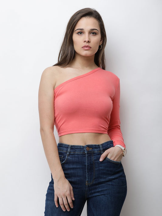 One Shoulder Crop Top