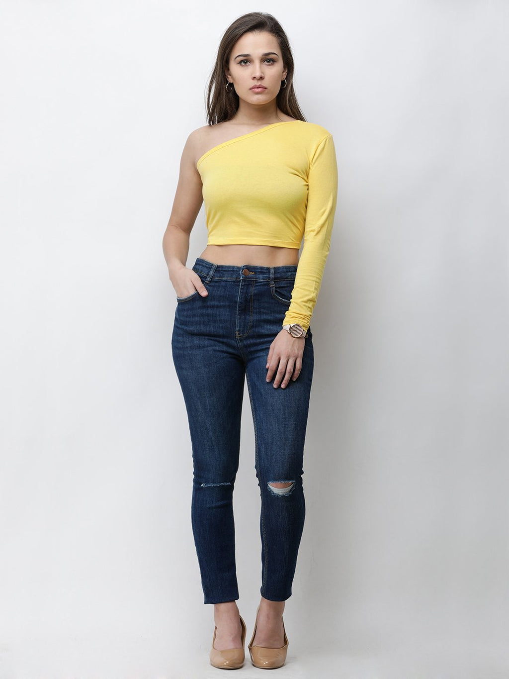 One Shoulder Crop Top