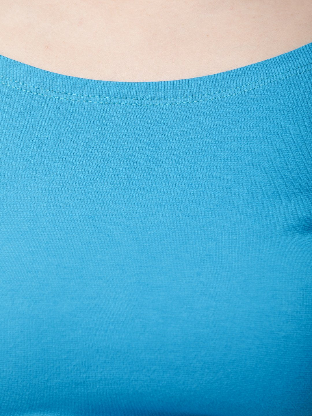 Blue Solid Crop Top