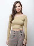 Golden solid crop top