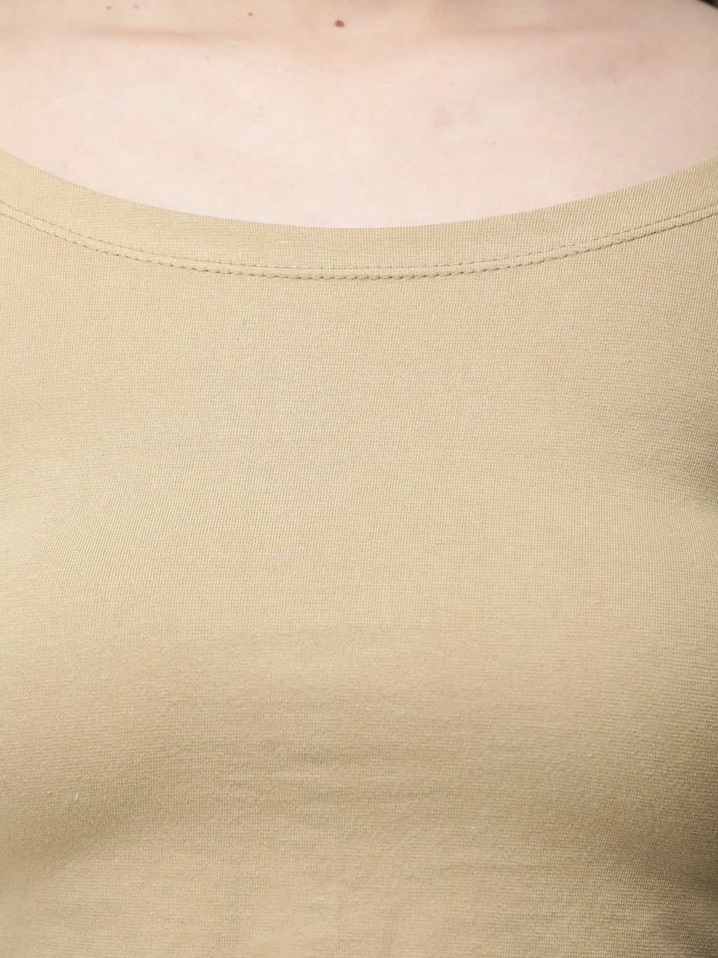 Golden solid crop top