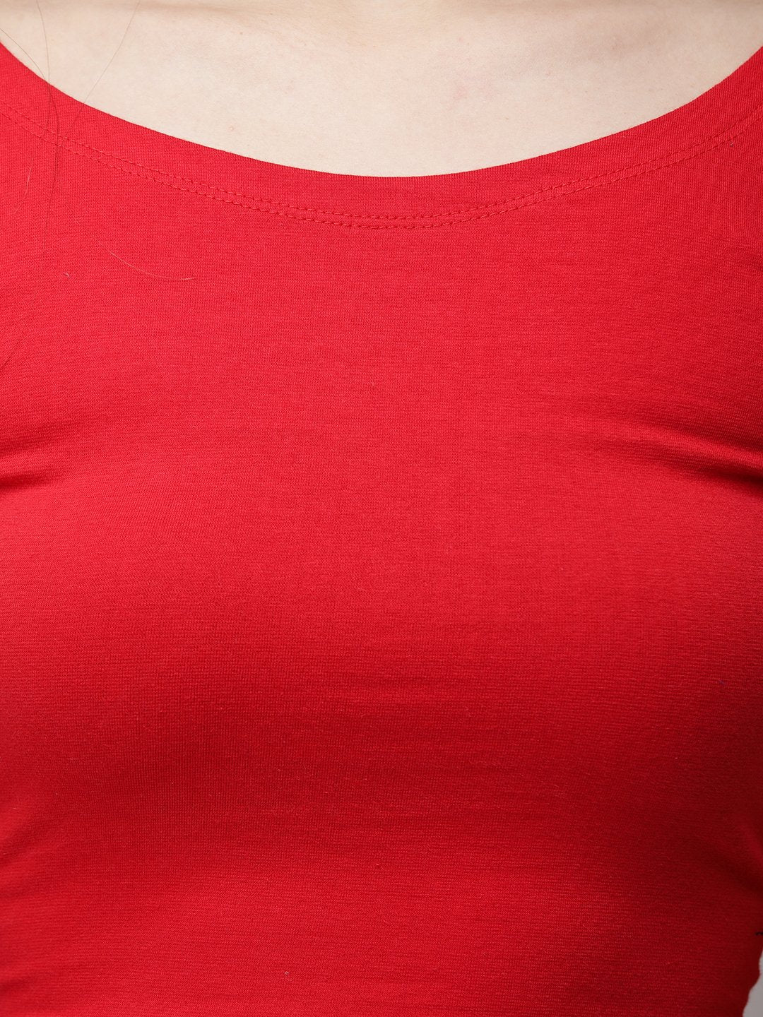 Red solid crop top