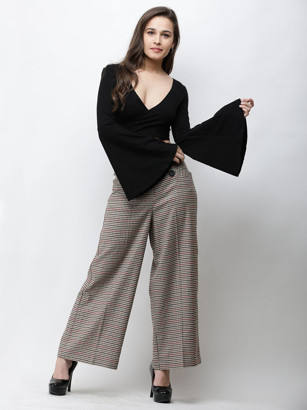Black Wrap Crop Top