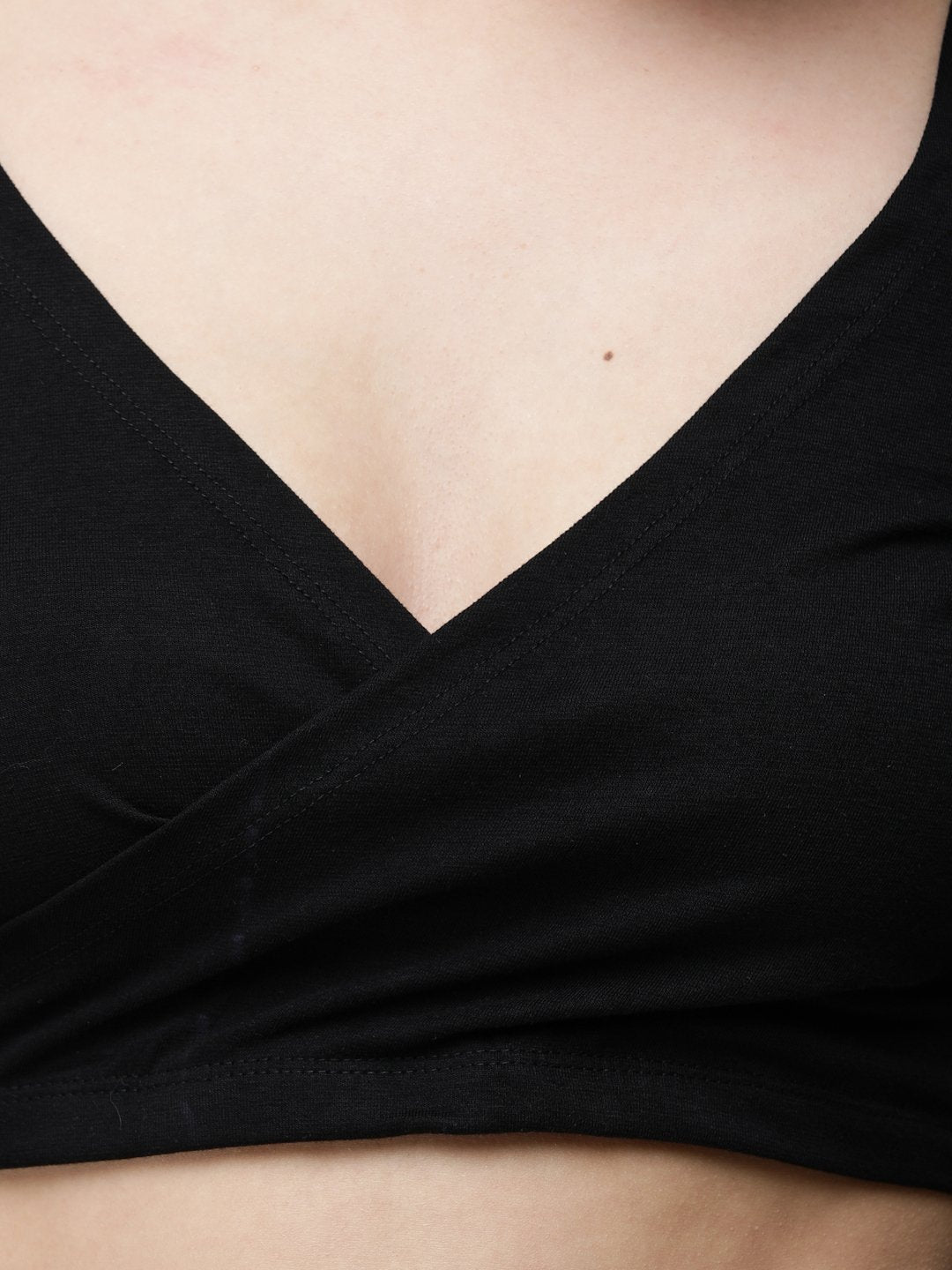 Black Wrap Crop Top