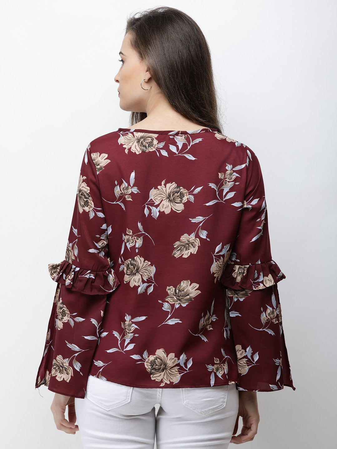 Maroon Printed Top