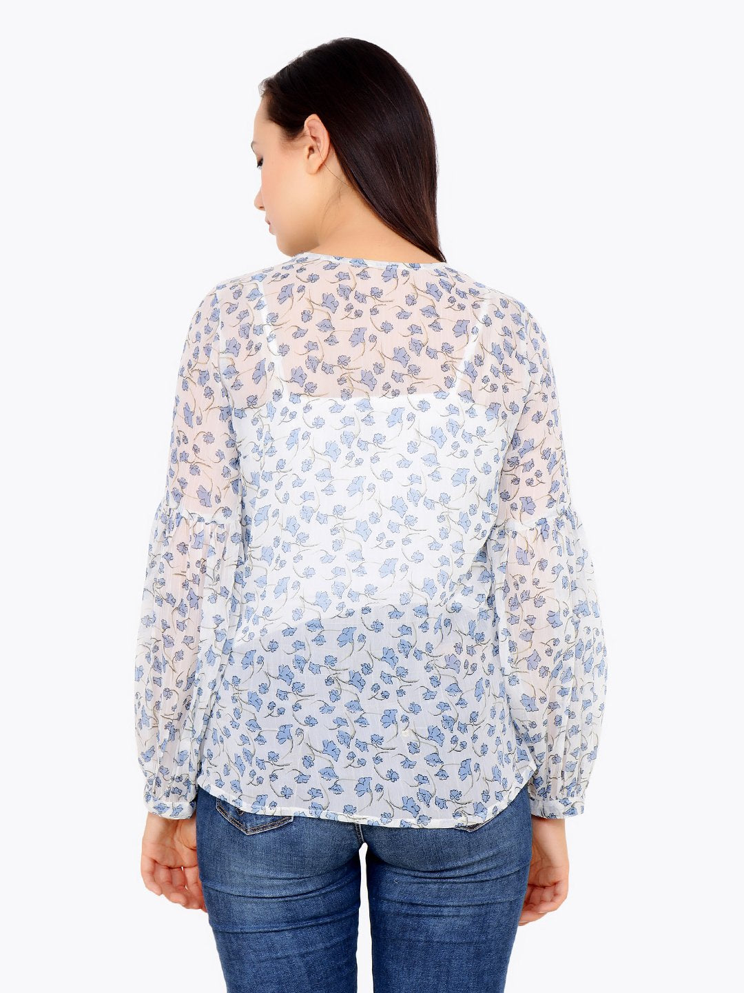 White Printed Top