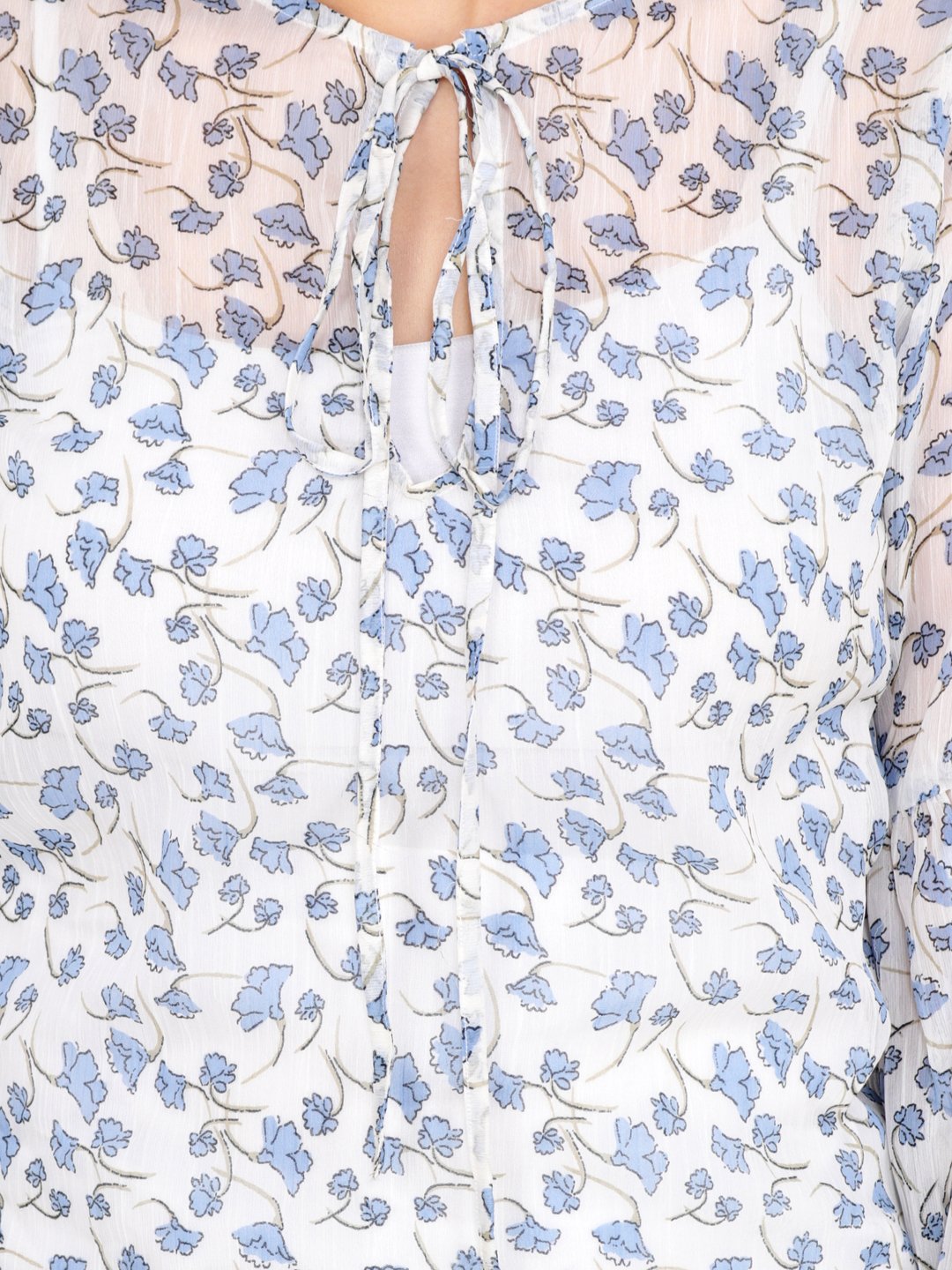 White Printed Top