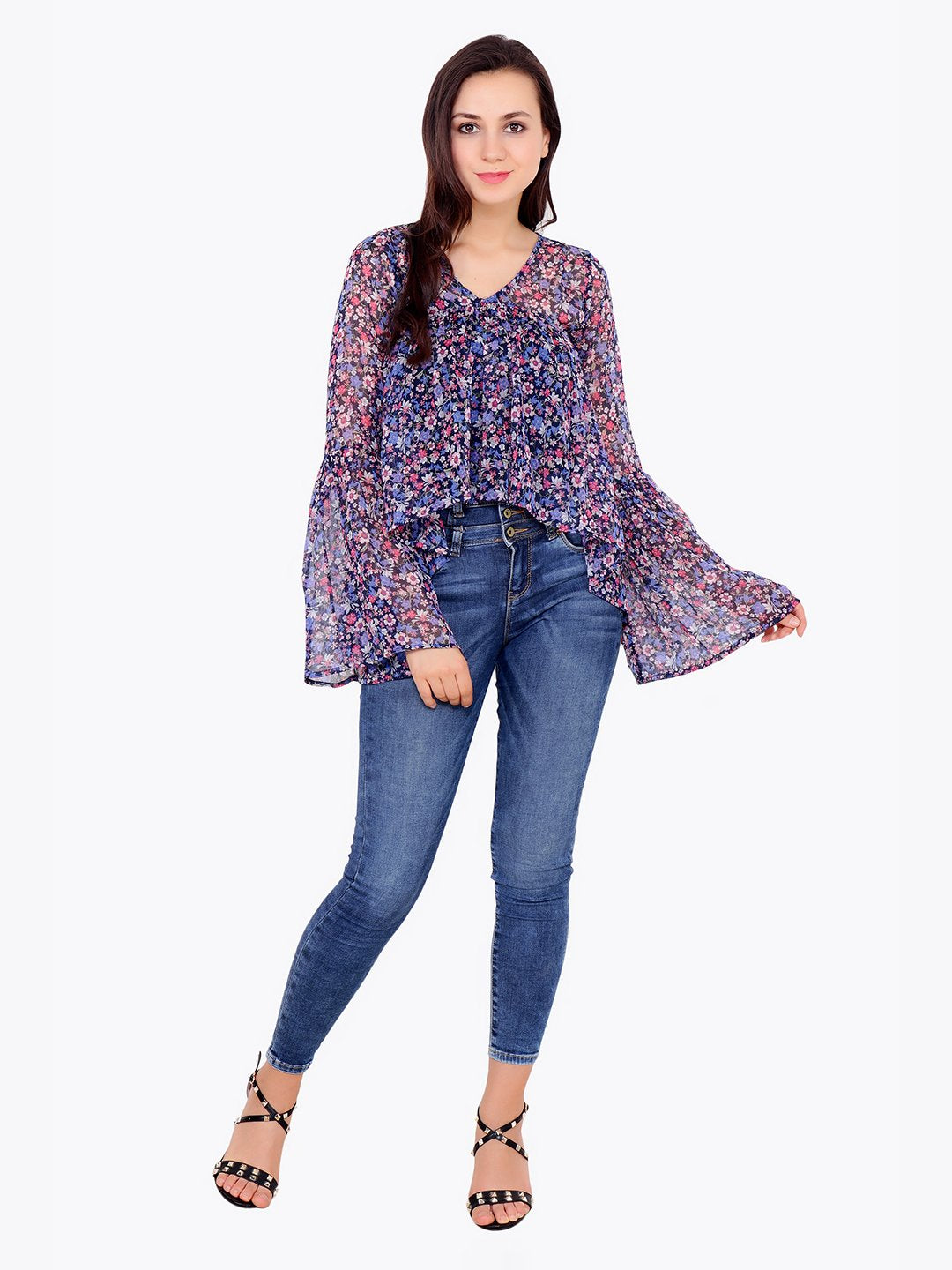 Blue Printed Top