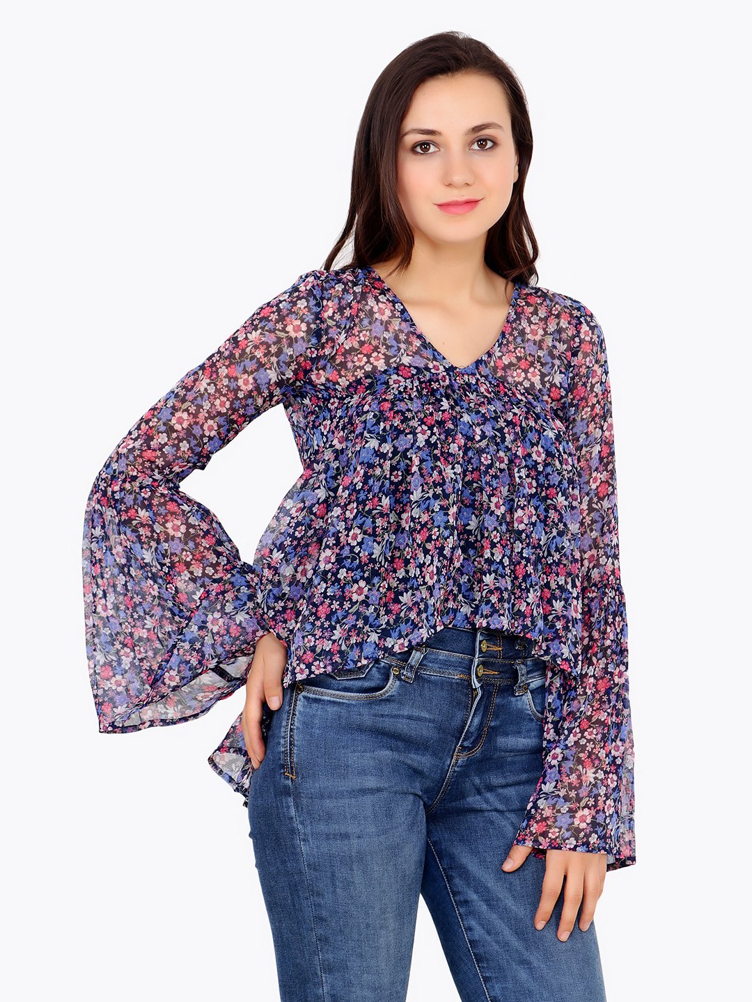 Blue Printed Top